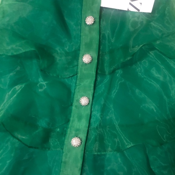 ZARA RUFFLE ORGANZA SKIRT - Picture 6 of 7